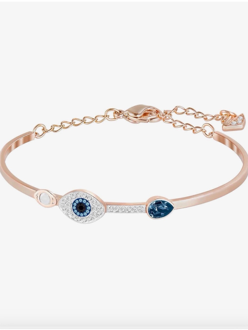 Swarovski Duo Evil Eye Rose Gold Blue Crystal Bracelet 5171991